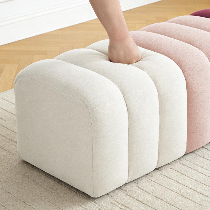 Banc en tissu 53,5 po, Rose