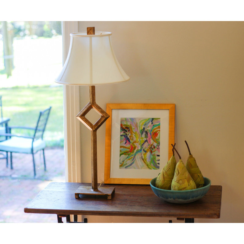 Cream Silk Bell Lampshade with Vertical Piping, 12"