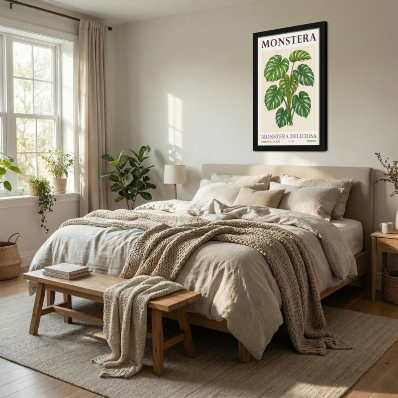 Plantes et fleurs - motif tropical Monstera Deliciosa, H 24 po x l 16 po