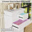  Commode moderne à 6 tiroirs 48,4 po avec lumières DEL, station de charge et rangement dissimulé-1467034673