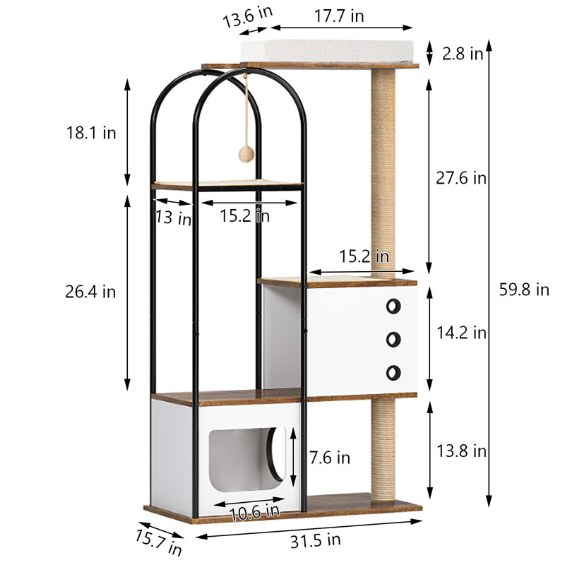 Arbre à chat Demetriss H 59,84 po