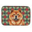 Tapis de séchage Red Chow Chow Christmas PoinsettIas