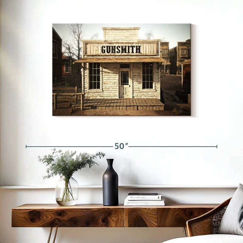 Lelar Western Gunsmith Shop, H 24 po x l 36 po