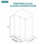 Cabine de douche coulissante sans cadre 48 "x 72" avec panneau fixe et porte de douche en verre trempé de 5/16 "et 3/8" (sans base de douche)-124563409