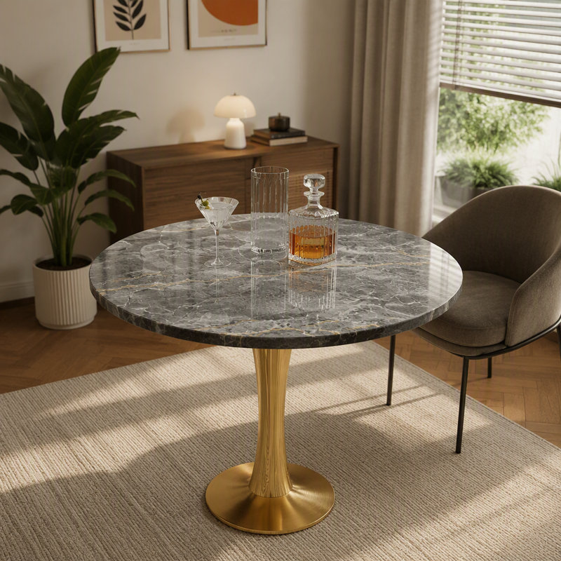 Table de salle à manger, Dark Gray/Gold