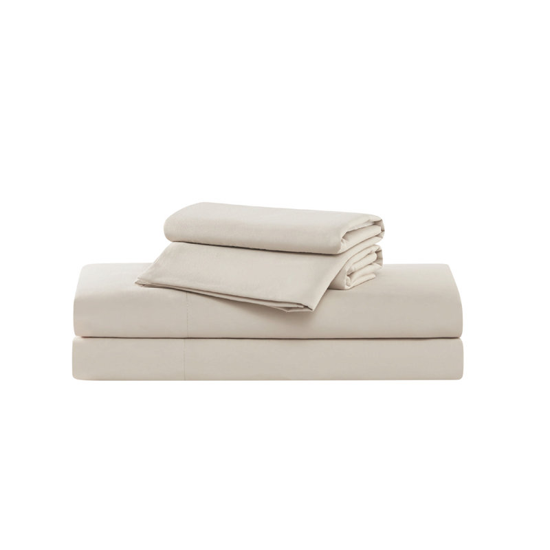 Truly Soft Solid Split Sheet Set, Split King Sheet Set with 5 Pillowcases, Beige