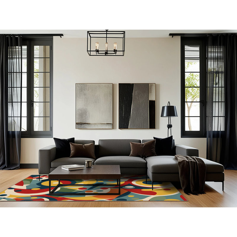 Vibrant Pulse Rug, Rectangle 2' x 3'