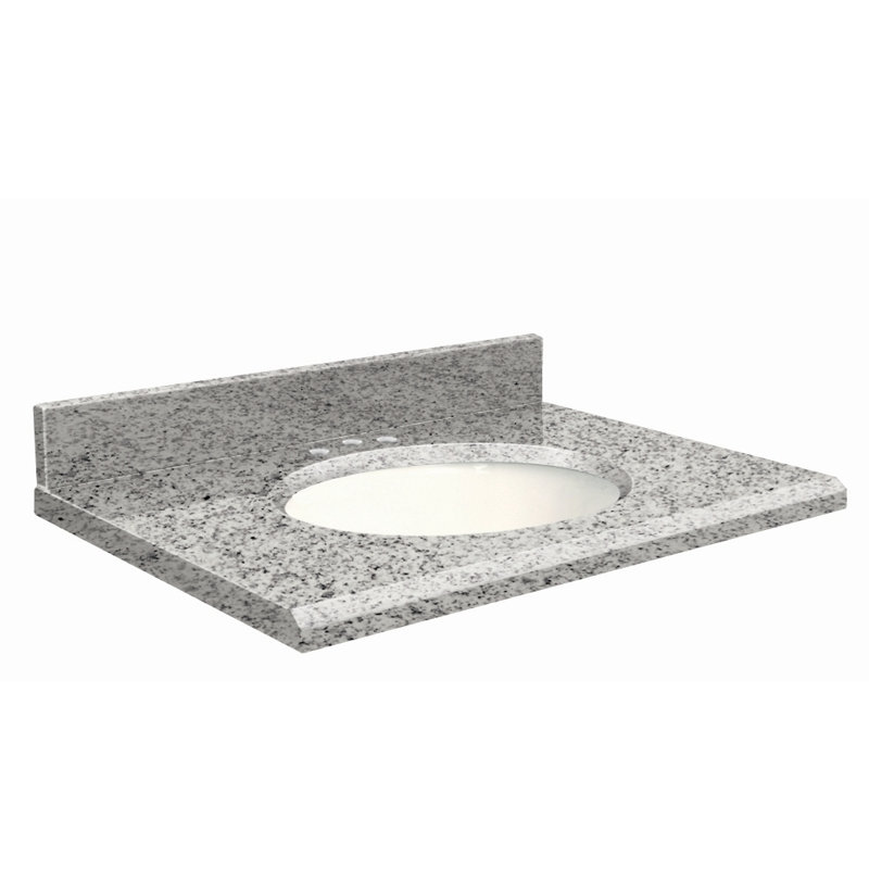 Dessus de salle de bain simple 49 po meuble-lavabo, Noir absolu, Décalé de 8 po, Blanc