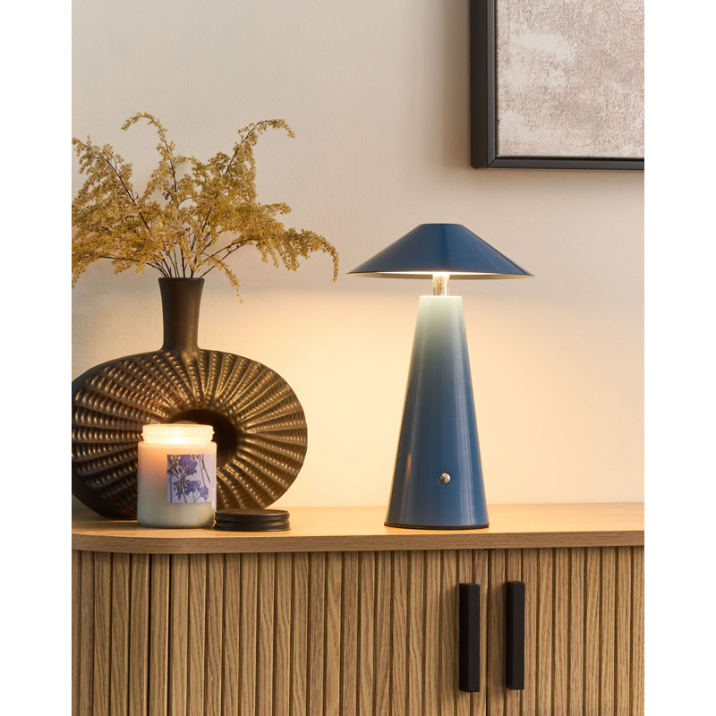 Wireless LED Table Lamp APAYAO With Dimmer Metal Blue, Blue