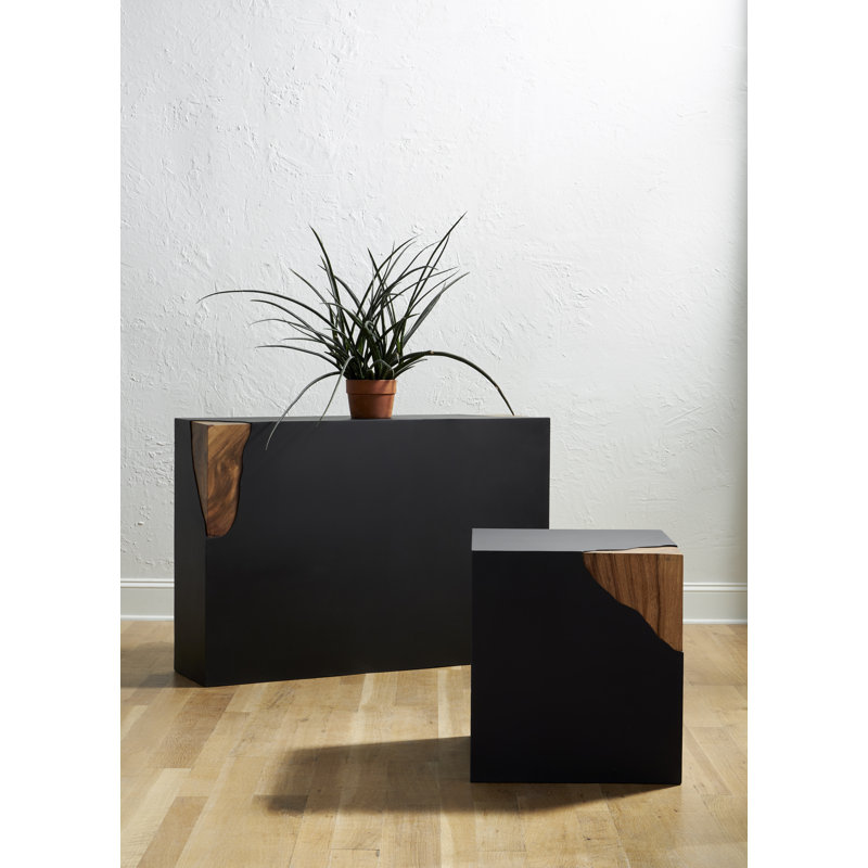 Table d'appoint en coin, naturel, fer