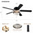 52" Crystal Ceiling Fan with Dimmable 3CCT Integrated LED Light and Remote Control
