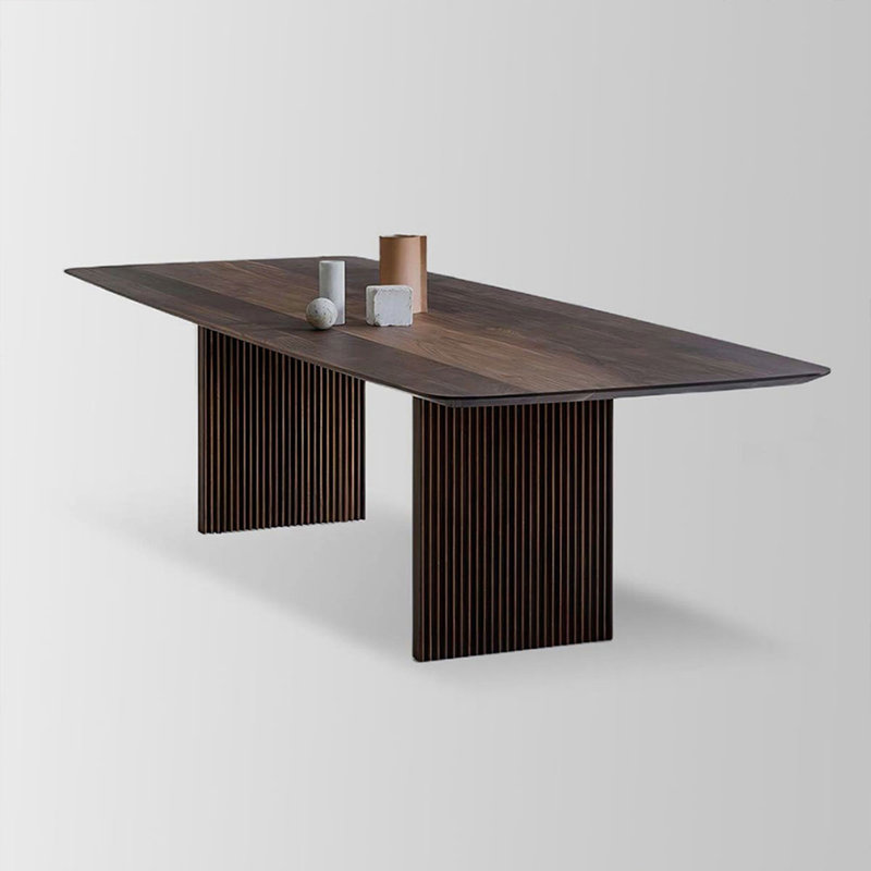 Bureau rectangulaire en bois massif Nut-Brown, H 29,53 po x l 86,61 po x P 35,43 po, Brun noisette