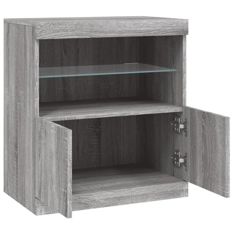 Basiliki Sideboard with LED Lights, Grey Sonoma