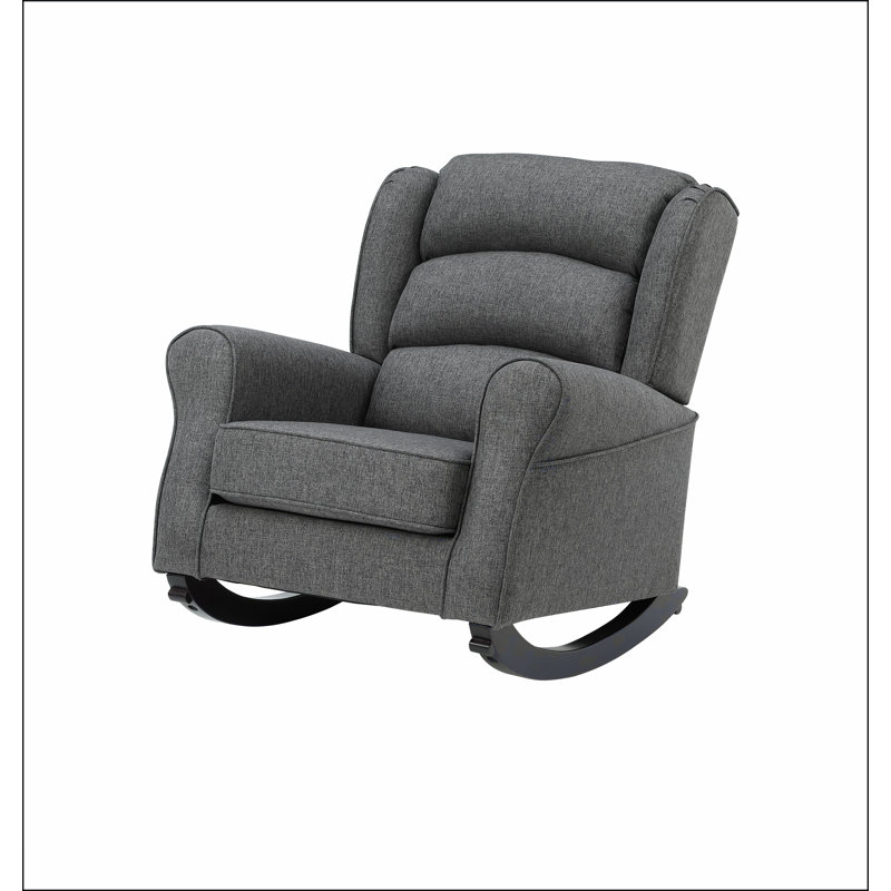 Chaise berçante Fabien en tissu gris