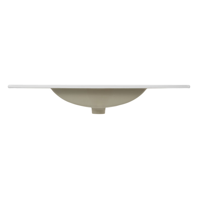 White 36" Ceramic Rectangular Single Sink Vanity Top