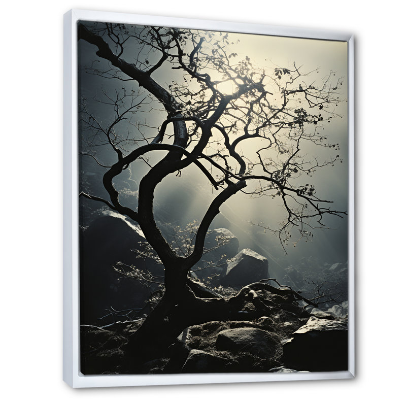 Mystic Tree Symphony - Trees, impression d'art mural, H 20 po x l 12 po x P 1 po, Cadre flottant blanc