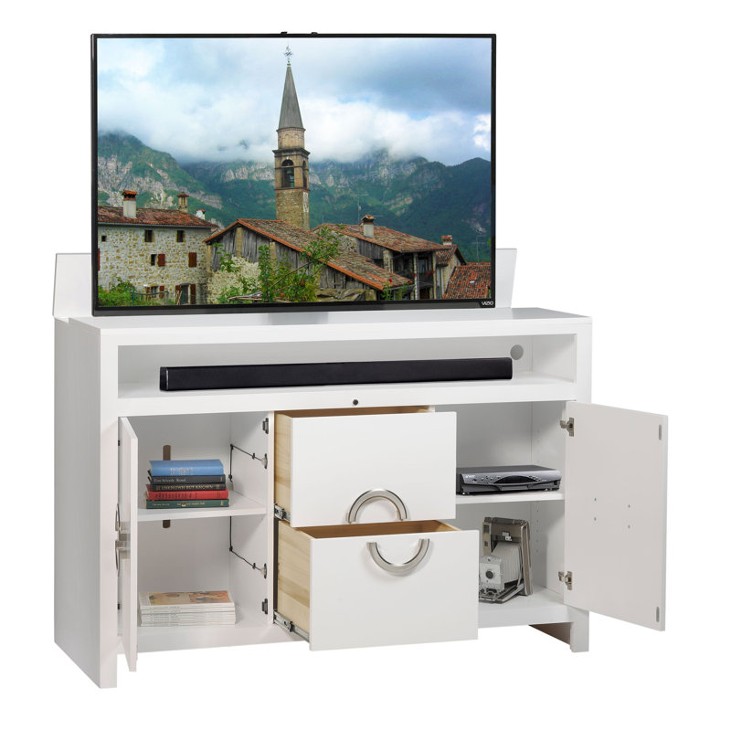 Enclave Unfinished TV Stand for TVs up to 65", White