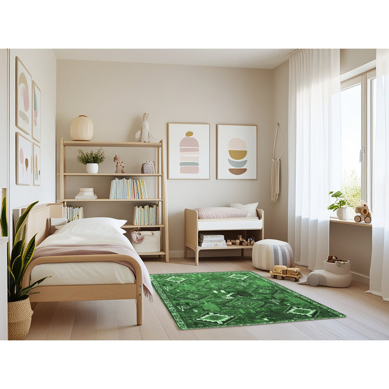 Washable Oriental Indoor Rug, Rectangle 4' x 6'