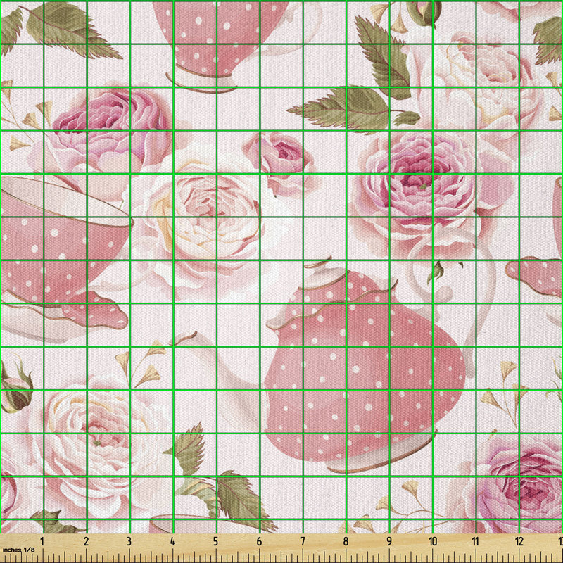 Christion Tea Cups with Roses Multi-Purpose Fabric