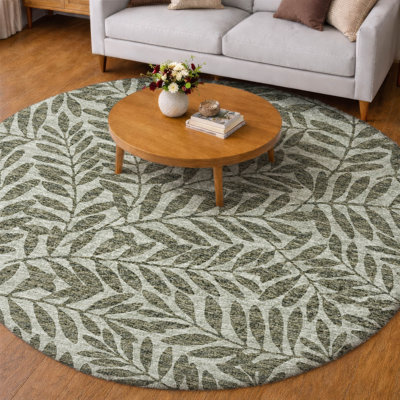 Tapis à feuilles tropicales de qualité supérieure lavable à la machine de qualité supérieure ADS111