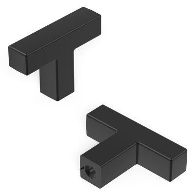 Skylight Collection T-Knob - 1-5/8" x 3/8 " Cabinet Knob Matte Black - Contemporary Hardware for Drawers & Cabinets