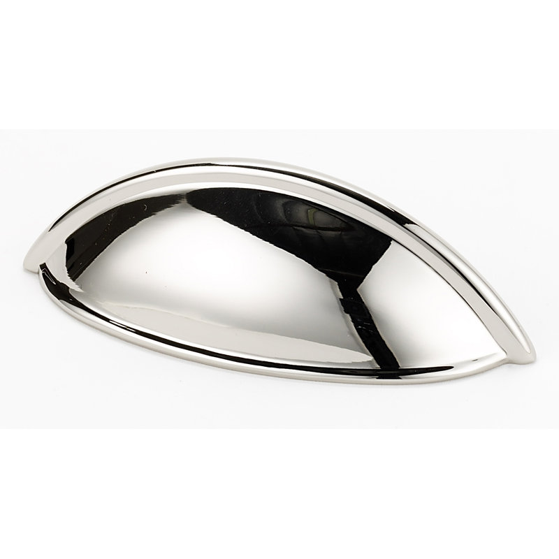 Poignée coquille contemporaine 3 1/2 po, Nickel poli
