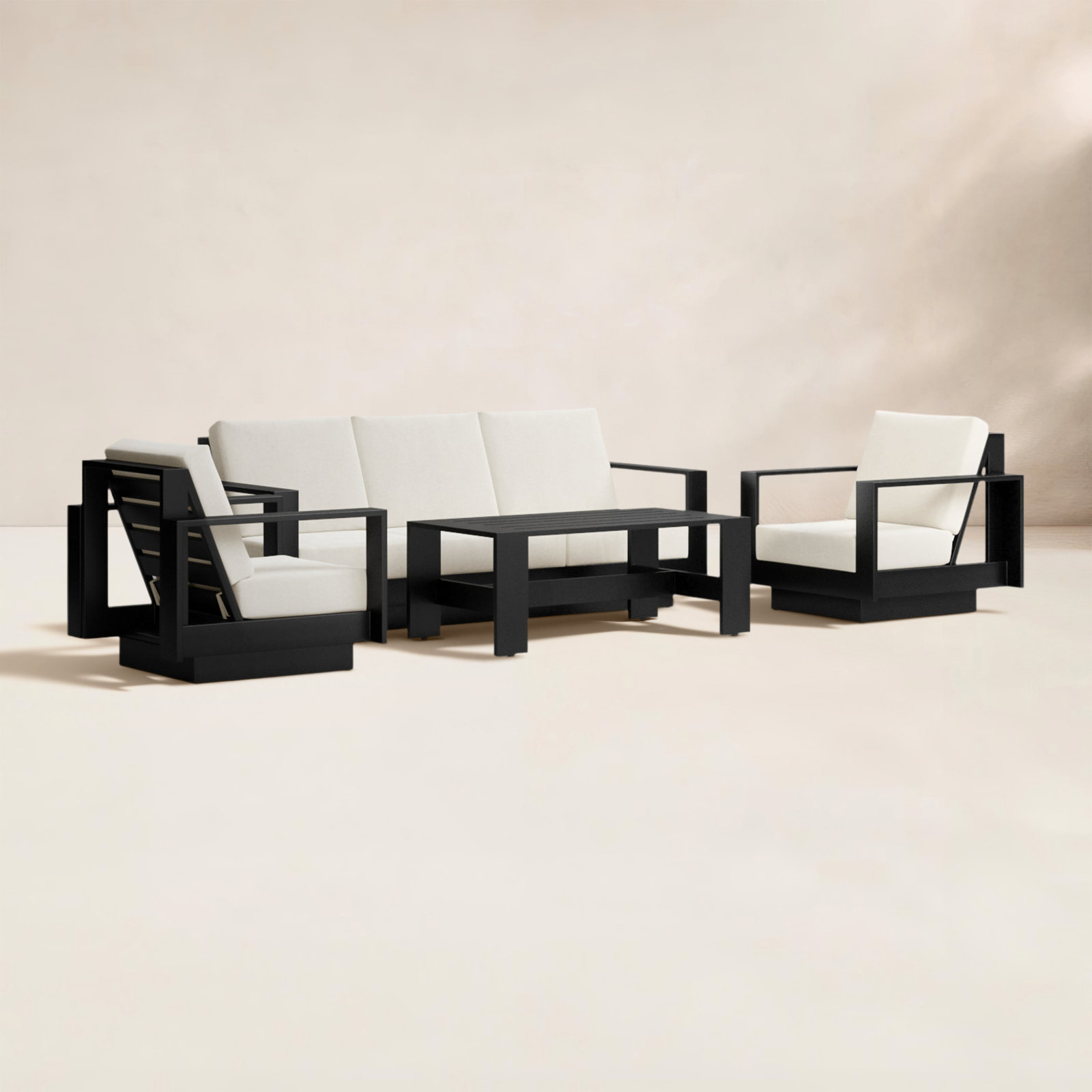 Sterling 4-Piece Outdoor Seating Group with Swivel Chairs and Sunbrella® Cushions