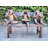 Trois singes de deux tons sur un banc statue