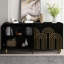 Buffet moderne cannelé avec tablettes réglables - pour le salon 4 portes, espace de rangement-139186689