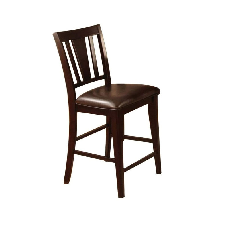 Ensemble de 2 chaises à hauteur de comptoir en bois massif au fini espresso foncé