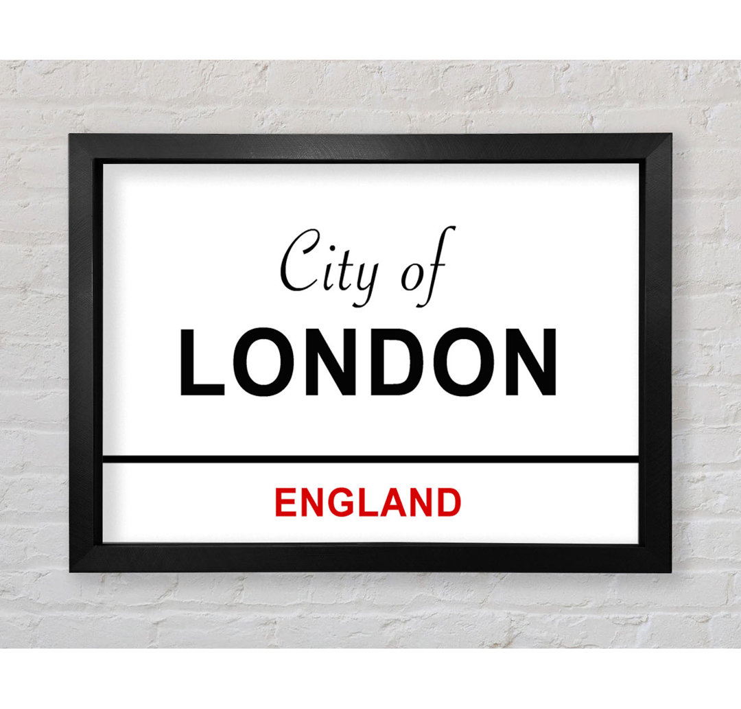 City Of London Signs - Single Picture Frame Typography