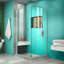 Porte de douche à charnière sans cadre 31 po x 72 po avec technologie Clear Max Unidoor Plus-2119358051