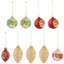 Ornements de Noël rétro en verre 9 carats à paillettes et miroir 9 carats 9 po
