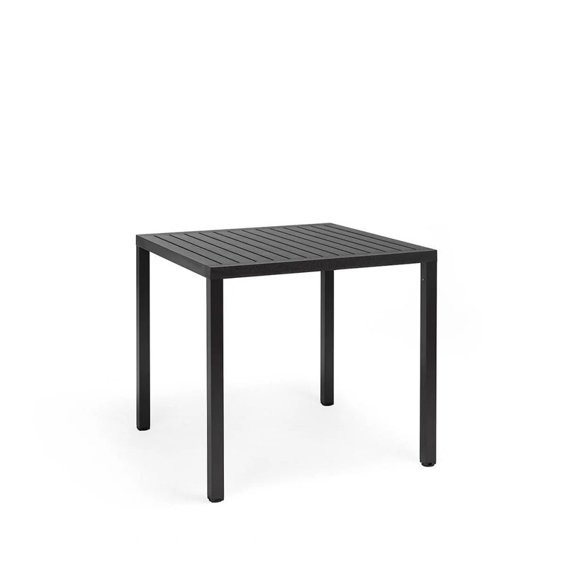 Cube Square Metal Outdoor Dining Table , 32'' in. W 32'' in. D, Anthracite