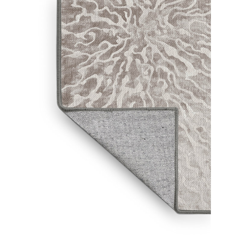 Tapis gris lavable à la machine, Carré 5 pi