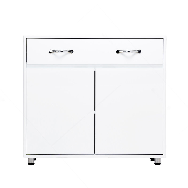 Two Door Side Table-White
