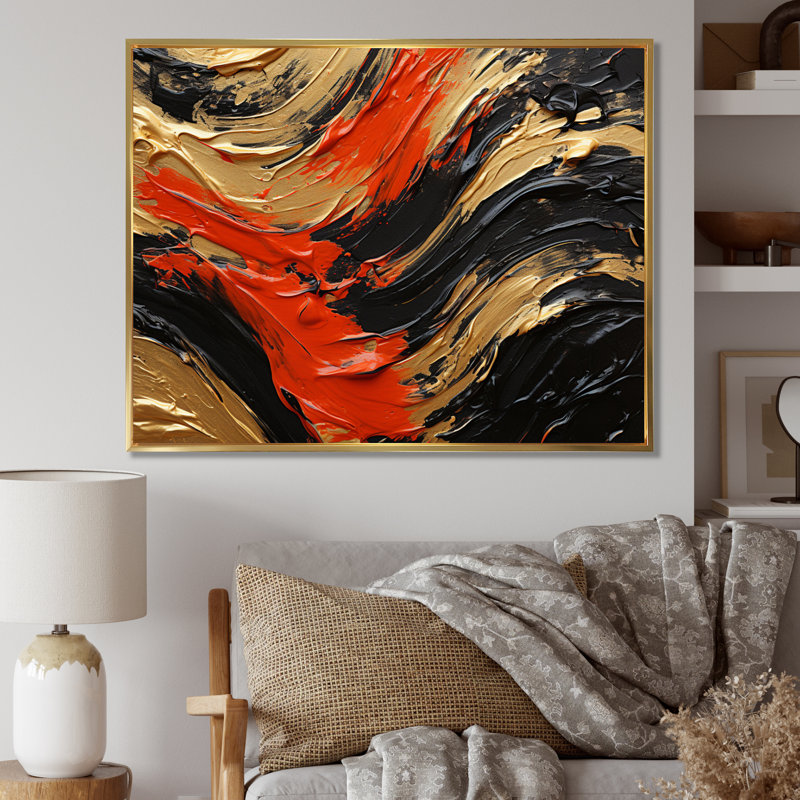 Gerius Zebra Stripes, reproduction sur toile encadrée, H 16 po x l 32 po x P 1 po, Cadre flottant doré