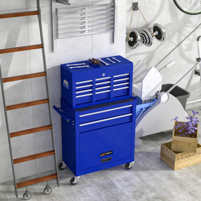 Coffre à outils roulant à grande capacité avec roulettes et tiroirs, armoire de rangement pour outils à 8 tiroirs