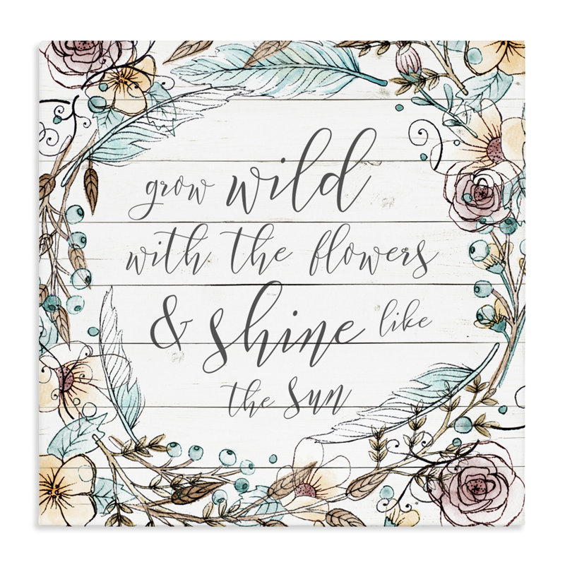«Grow Wild With Flowers», conception par SD Graphics Studio, H 17 po x l 17 po