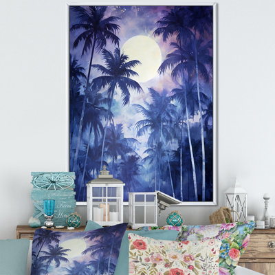«Indigo Mystical Plam Tree Magic Impressions II», reproduction sur toile