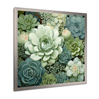 «Green Succulents Flowers Serene Succulents IV», art mural