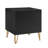 20" Black Fluted 2-Drawer Nightstand With Gold Splayed Legs | Gift Idea-355293140-355293141