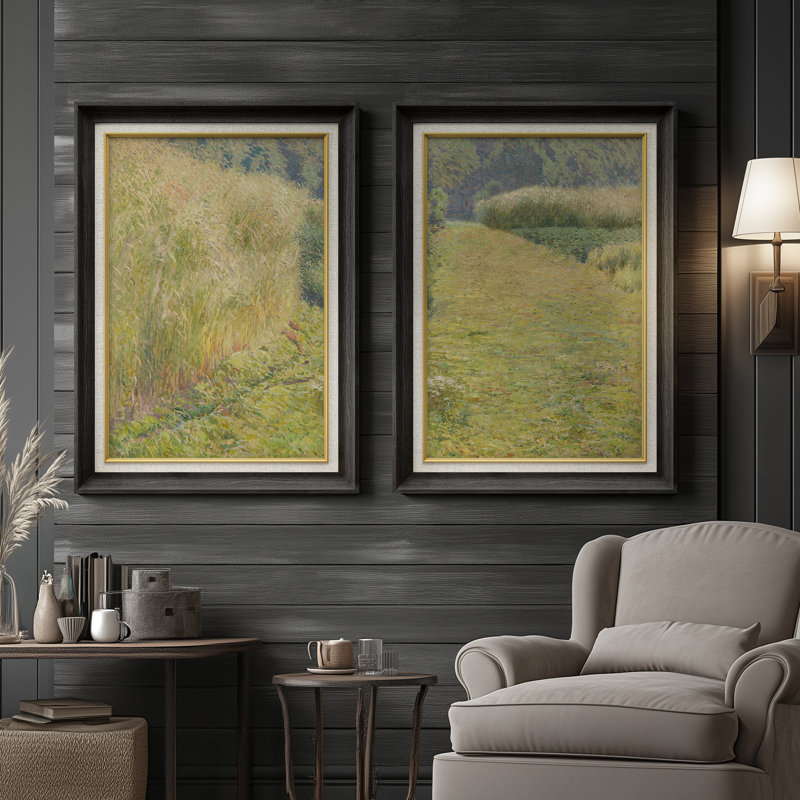 Ensemble de 2 œuvres d'art encadrées de qualité supérieure sur toile de qualité supérieure avec cadre de 26 po x 36 po, Noir