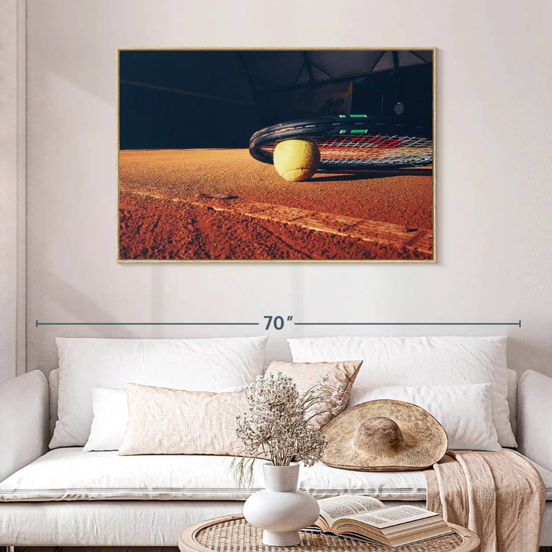 Tennis Sport, Cadre flottant en bois naturel, 46 po x 31 po