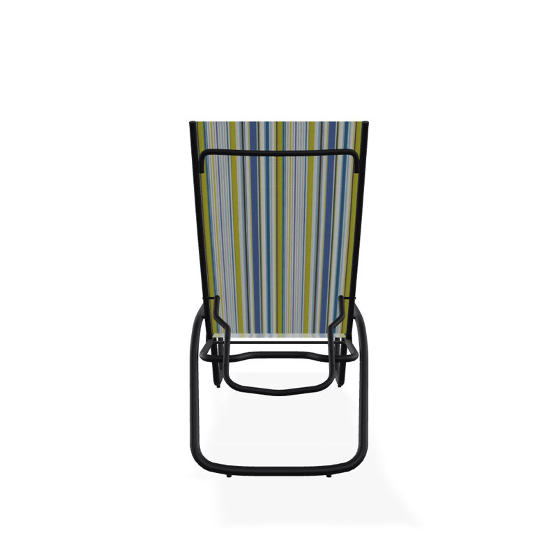 Outdoor Rust-Resistant Metal Chaise Lounge, Textured Black, Coastline