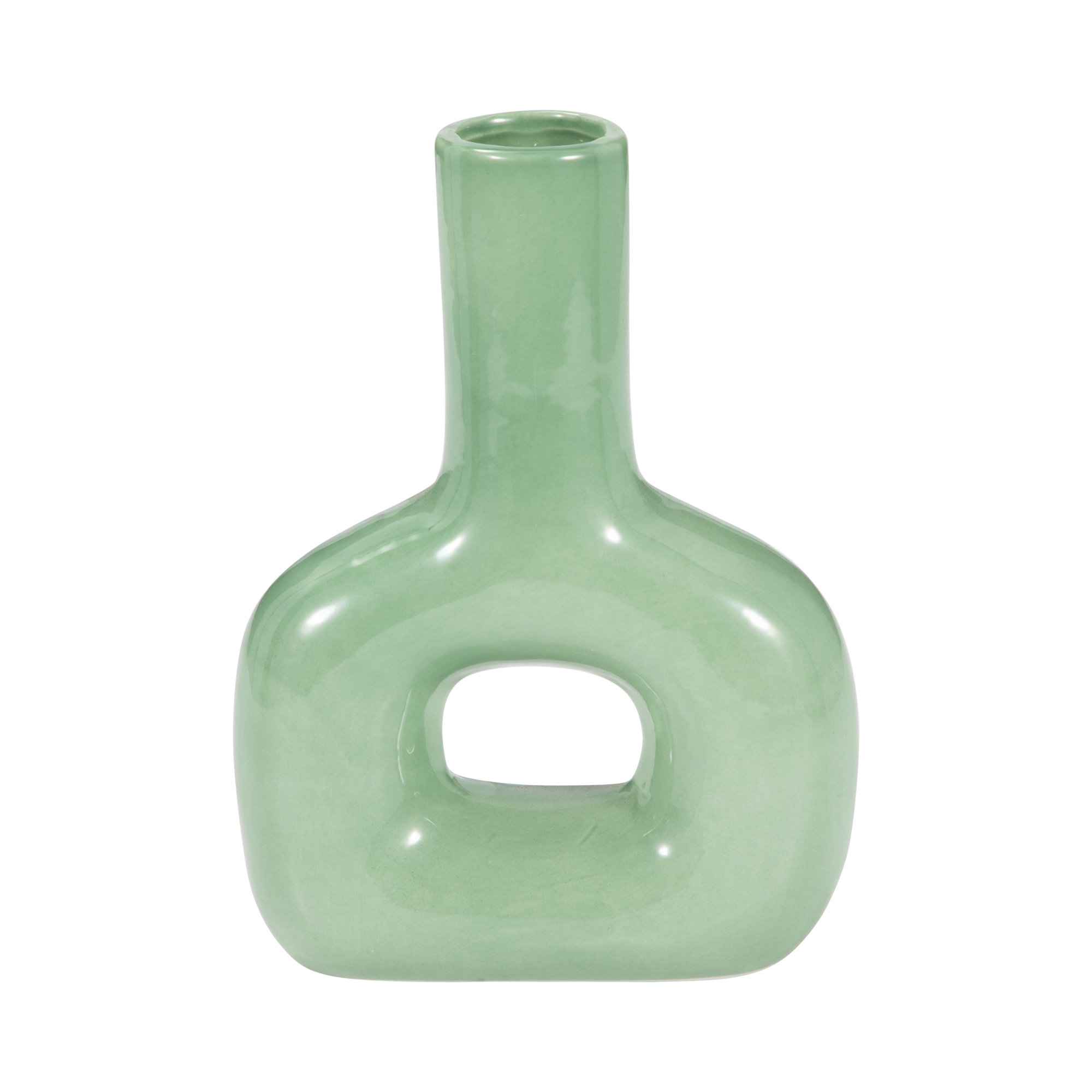 Sagebrook Home Rachael Artistic Modern Ceramic Vase, Green
