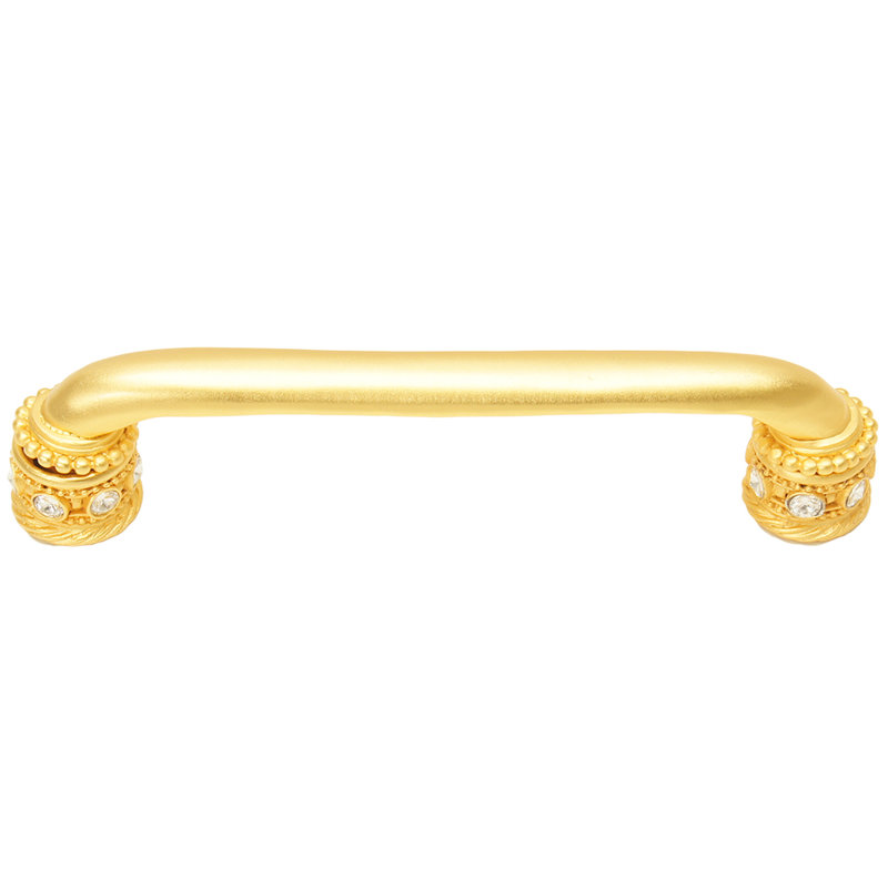 Caché 5 inches c.c. pull with Swarovski Clear Crystals & sleevesin Gilded Mercury