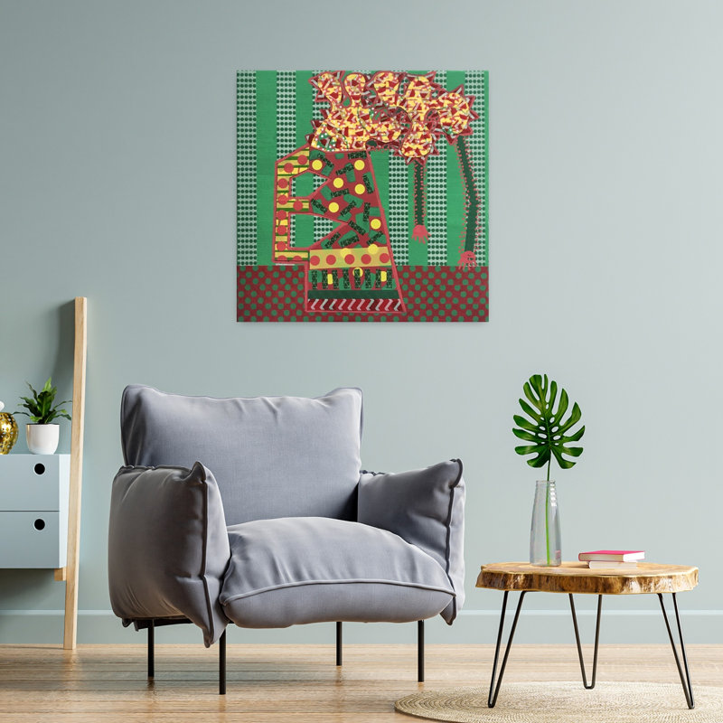 Art contemporain Art floral coloré contemporain, H 24 po x l 24 po