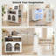Îlot de cuisine sur roulettes avec table extensible, lumières DEL, prises de courant, 2 portes en verre cannelé, compartiment de rangement, 3 tablettes ouvertes, blanc-832402027