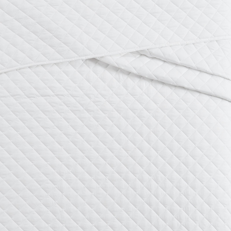 Ensemble de courtepointe en coton, Courtepointe double et 2 taies décoratives standa, Blanc